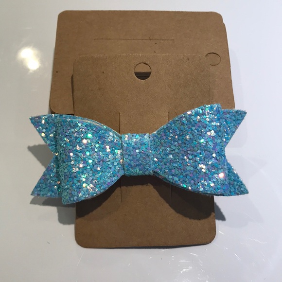 Other - NEW Blue Glitter bow with alligator clip